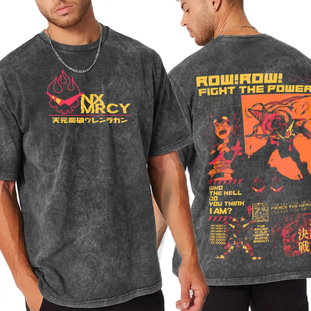 Anime Tengen Toppa Gurren Lagann Double Sided Print T-Shirt