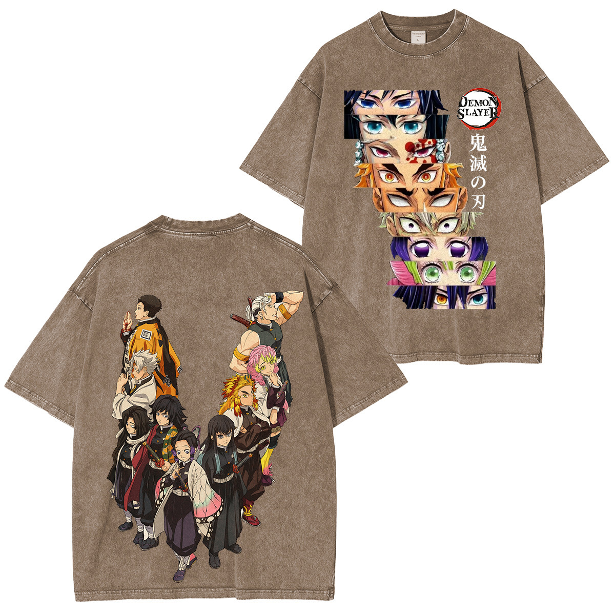 All Pillars. One War.�� Demon Slayer Hashira Retro Washed T-Shirt