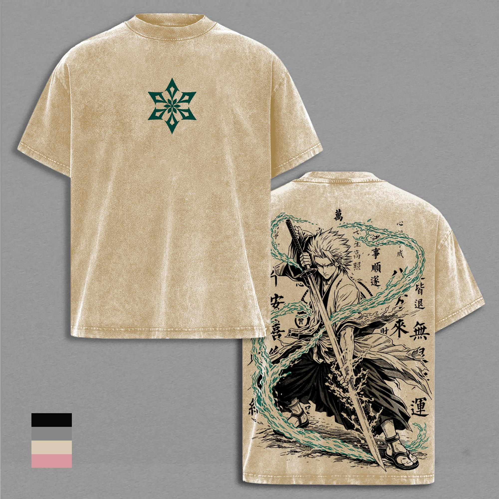Toshiro Hitsugaya Bleach Anime Unisex Washed T-Shirt