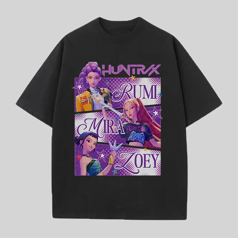 KPop Demon Hunters HUNTR/X Printed Oversized Unisex T-shirts