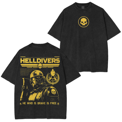 Helldivers 2 Vintage Unisex Washed T-Shirt