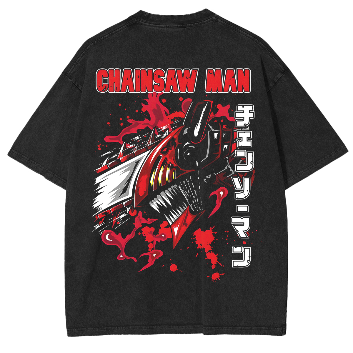 Unleash the devil inside. Denji Chainsaw Form Vintage Wash Shirt