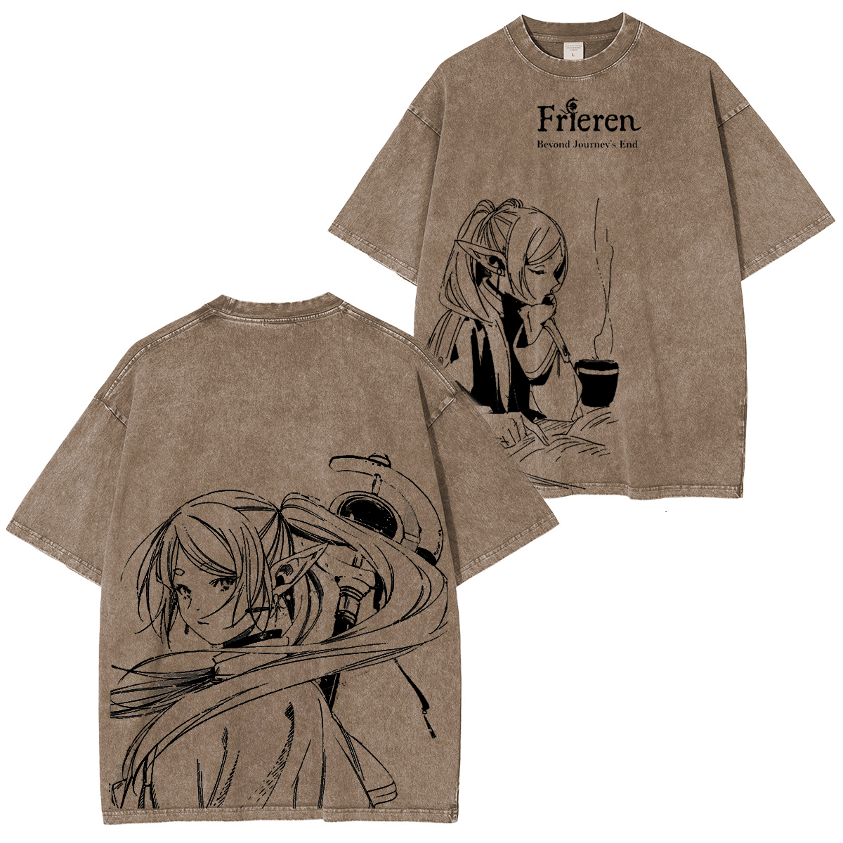 Frieren Anime Double Retro Washed T-Shirt