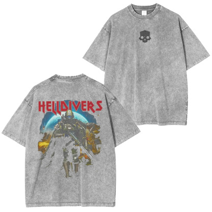 Helldivers 2 Merch Vintage Unisex Washed T-Shirt