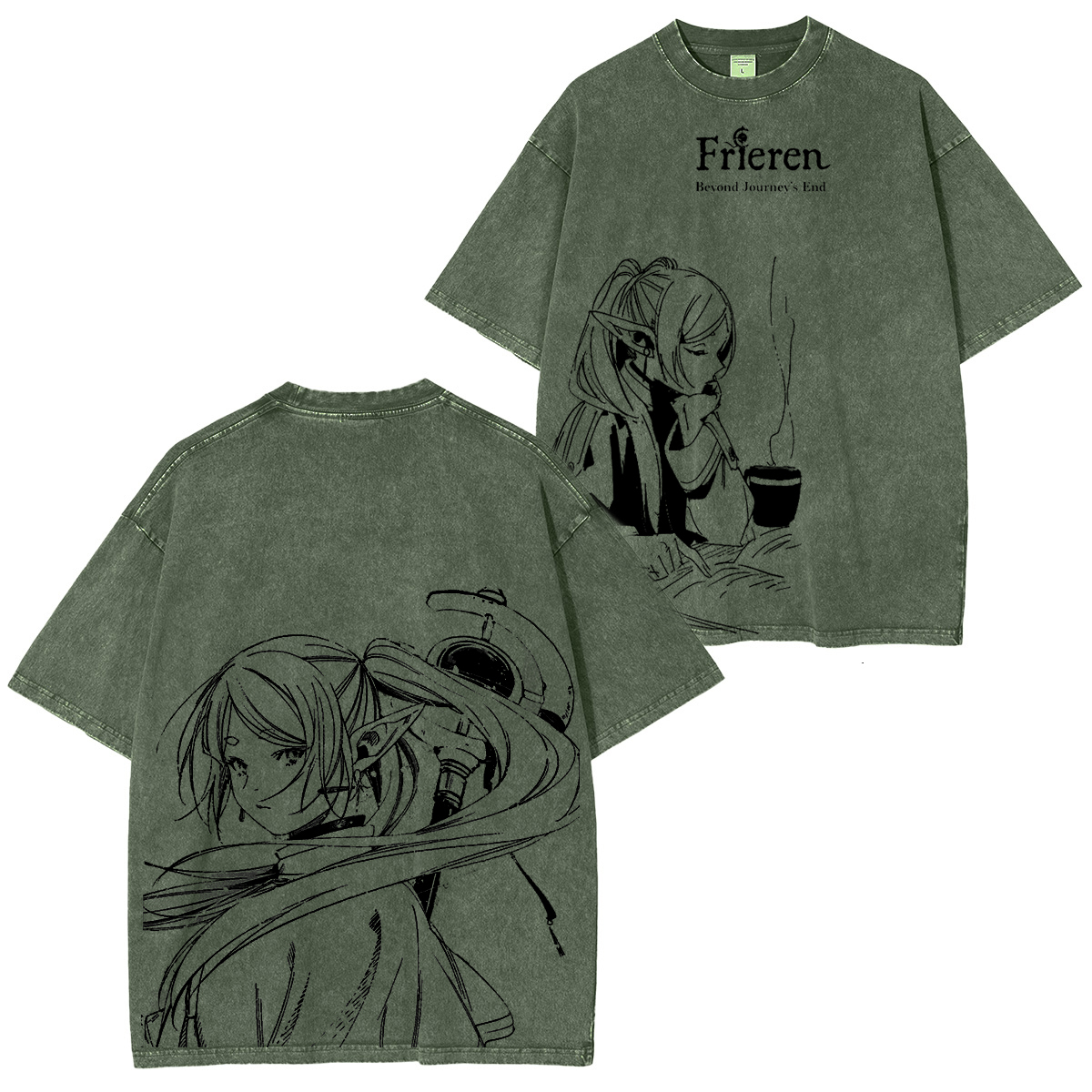 Frieren Anime Double Retro Washed T-Shirt