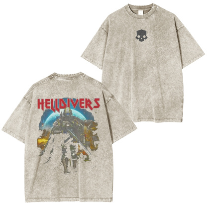 Helldivers 2 Merch Vintage Unisex Washed T-Shirt