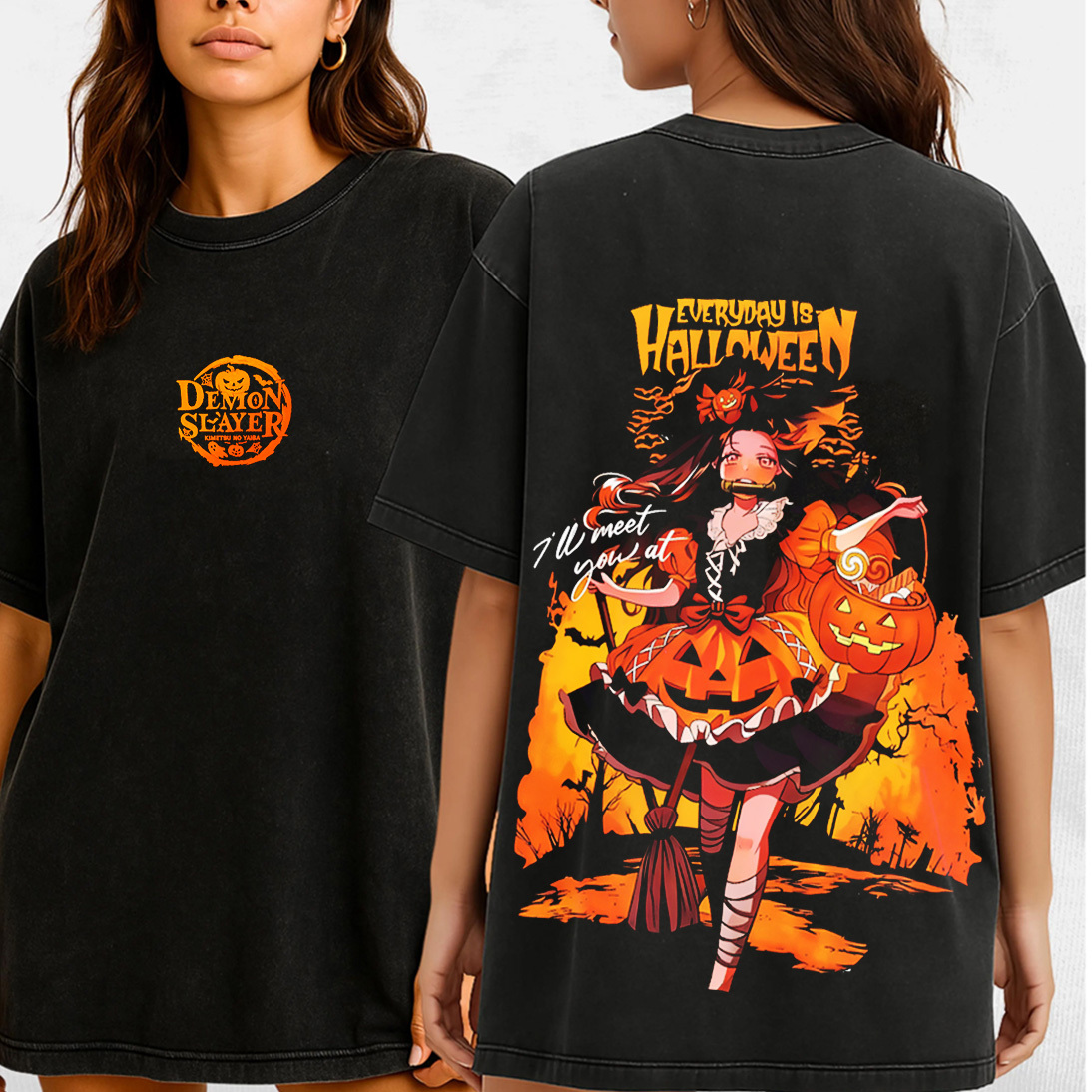 Nezuko Halloween Unisex Washed T-Shirt