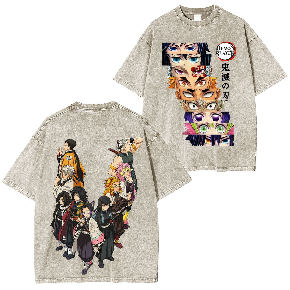 All Pillars. One War.�� Demon Slayer Hashira Retro Washed T-Shirt