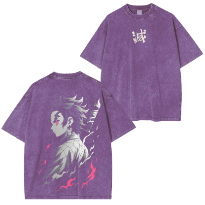Oversized Tanjiro Demon Slayer Unisex Anime-Inspired Retro T-Shirt