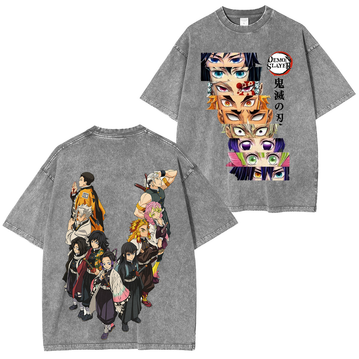 All Pillars. One War.�� Demon Slayer Hashira Retro Washed T-Shirt