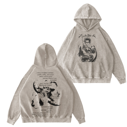 Black Clover Anime Double  Vintage Washed T-shirt/Crewneck/Hoodie