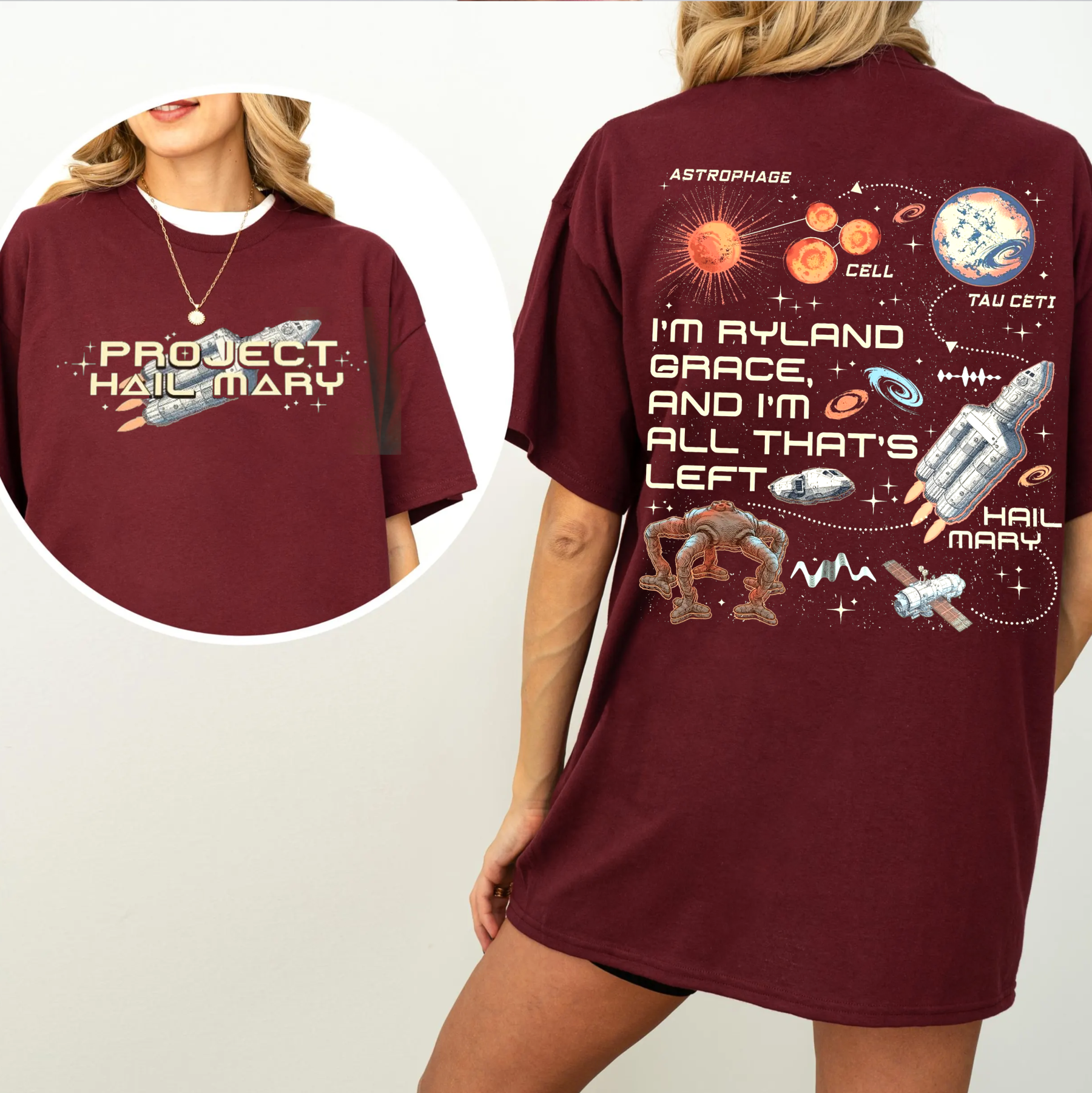 Project Hail Mary,Rocky and Ryland Grace Graphic  Inspired Unisex T-shirt/Crewneck/Hoodie