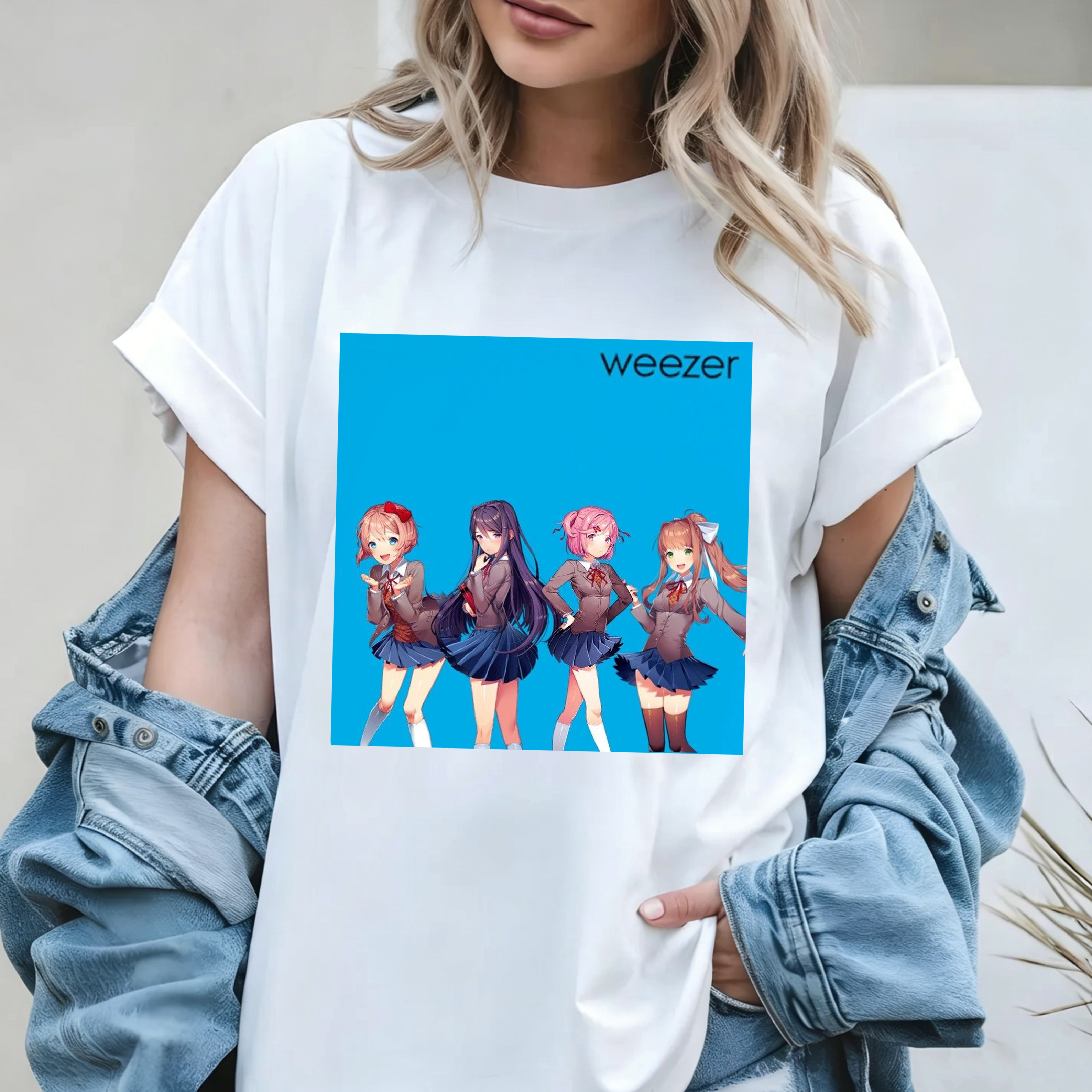 Weezer Doki Doki Literature Club! Graphic Oversize Unisex Shirts/Crewneck/Hoodie