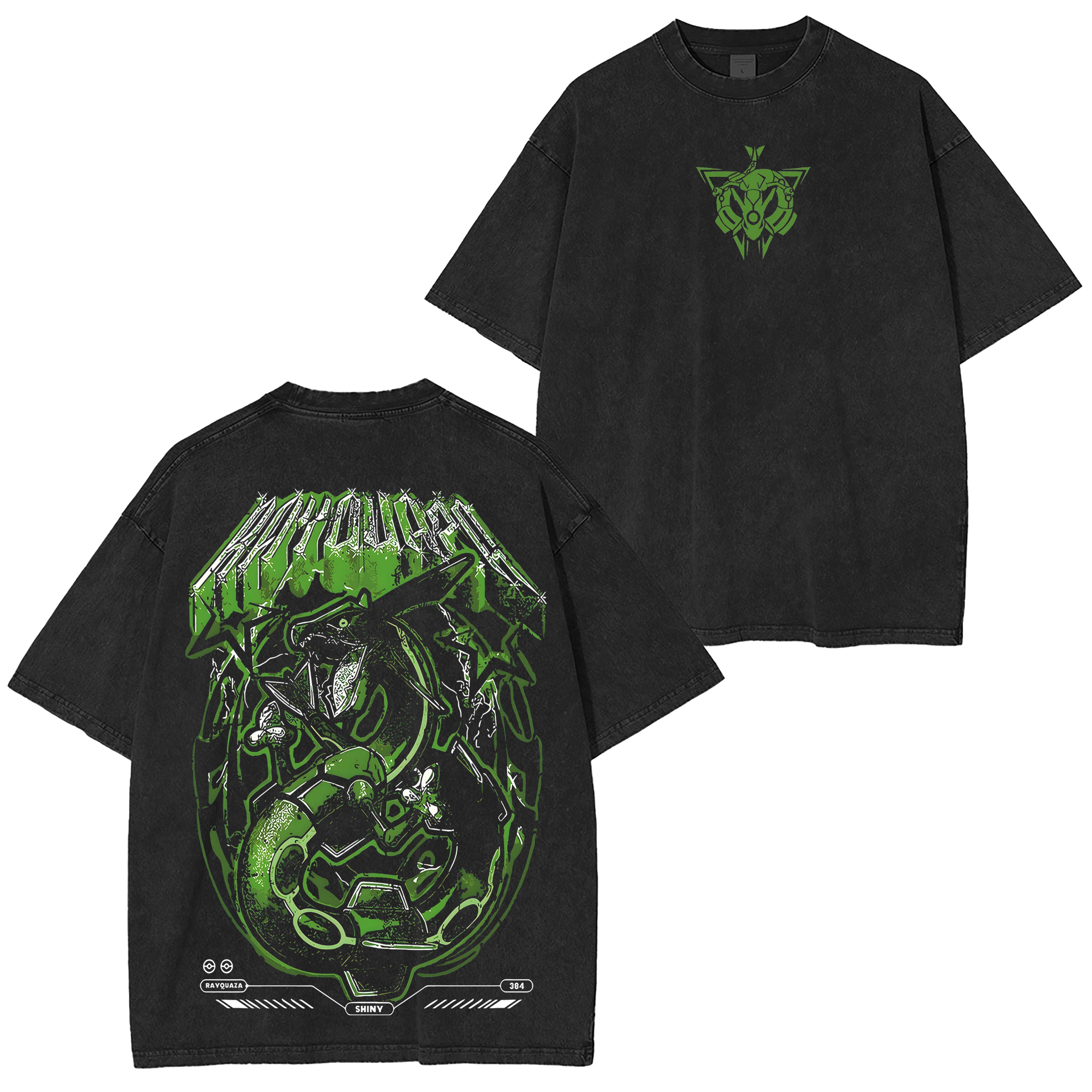 Vintage Rayquaza Green  Pokemon Unisex Washed T-Shirt