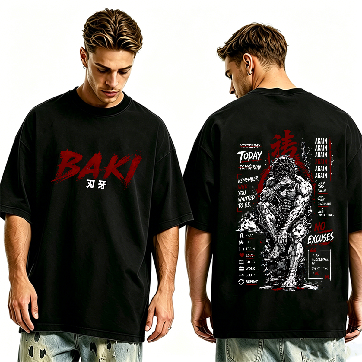 Baki Anime Vintage Oversized T-shirt/Crewneck/Hoodie