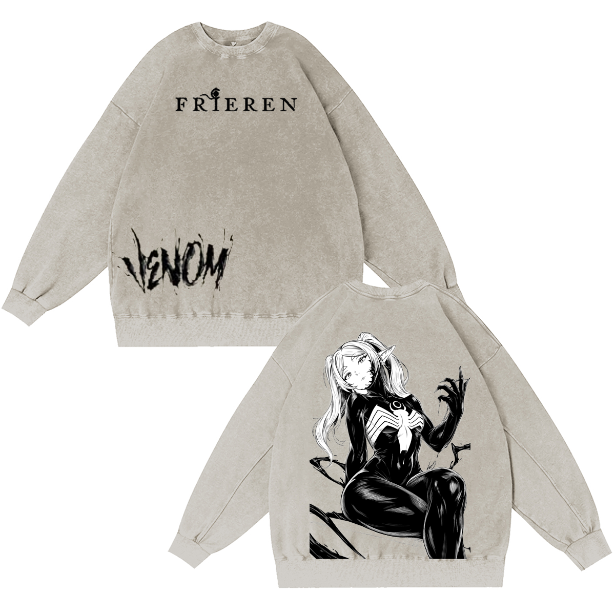 Frieren: Beyond Journey's End Anime Washed T-shirt/Crewneck