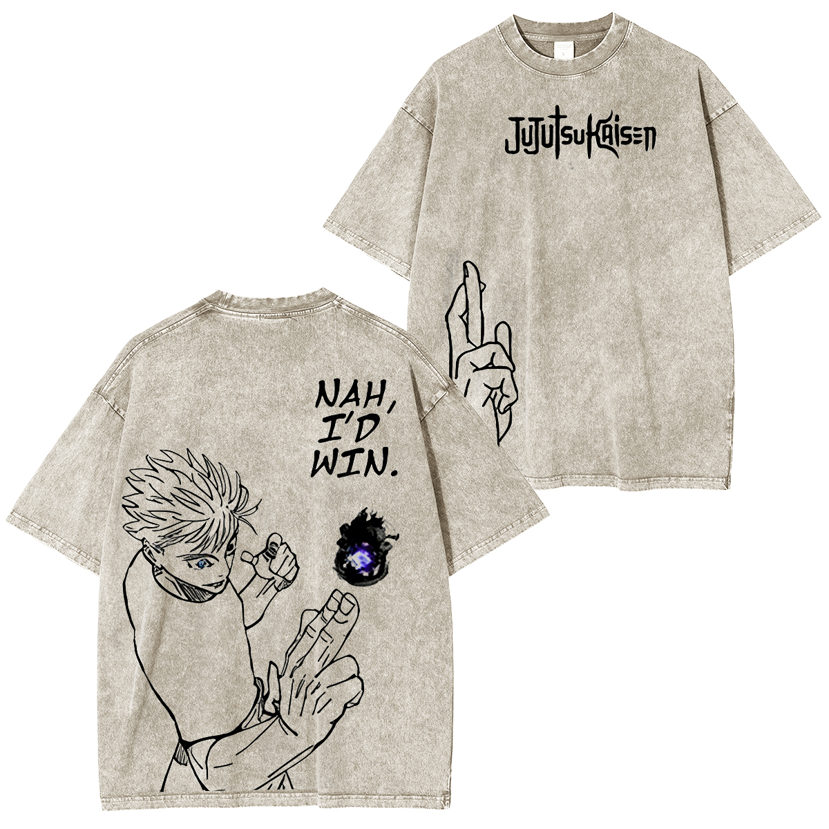 Anime Jujutsu Kaisen Gojo Satoru Graphic Washed T-shirt/Crewnec/Hoodie