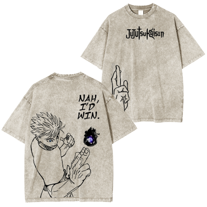 Anime Jujutsu Kaisen Gojo Satoru Graphic Washed T-shirt/Crewnec/Hoodie