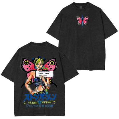 Hot Anime Jojo Bizarre Adventure Vintage Washed T-shirt/Crewneck/Hoodie