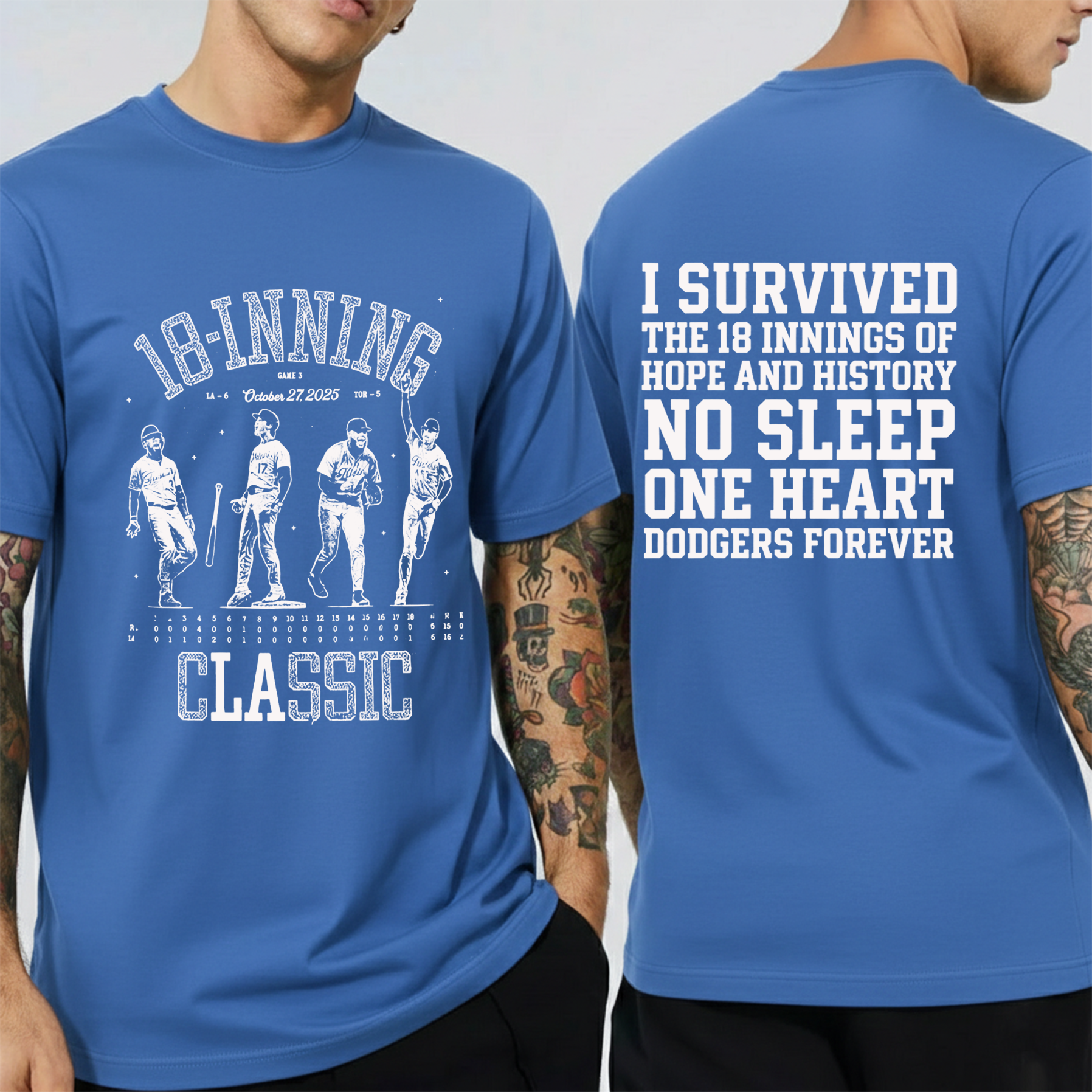 Los Angeles Dodgers 18-Inning Classic Unisex T-shirt/Crewneck/Hoodie