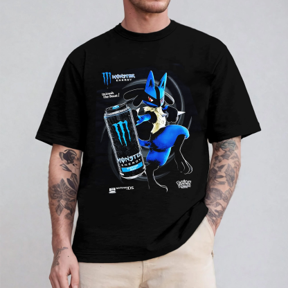 Lucario X Electric Blue Monster Energy Pokémon anime Oversized T-shirt/Crewneck/Hoodie