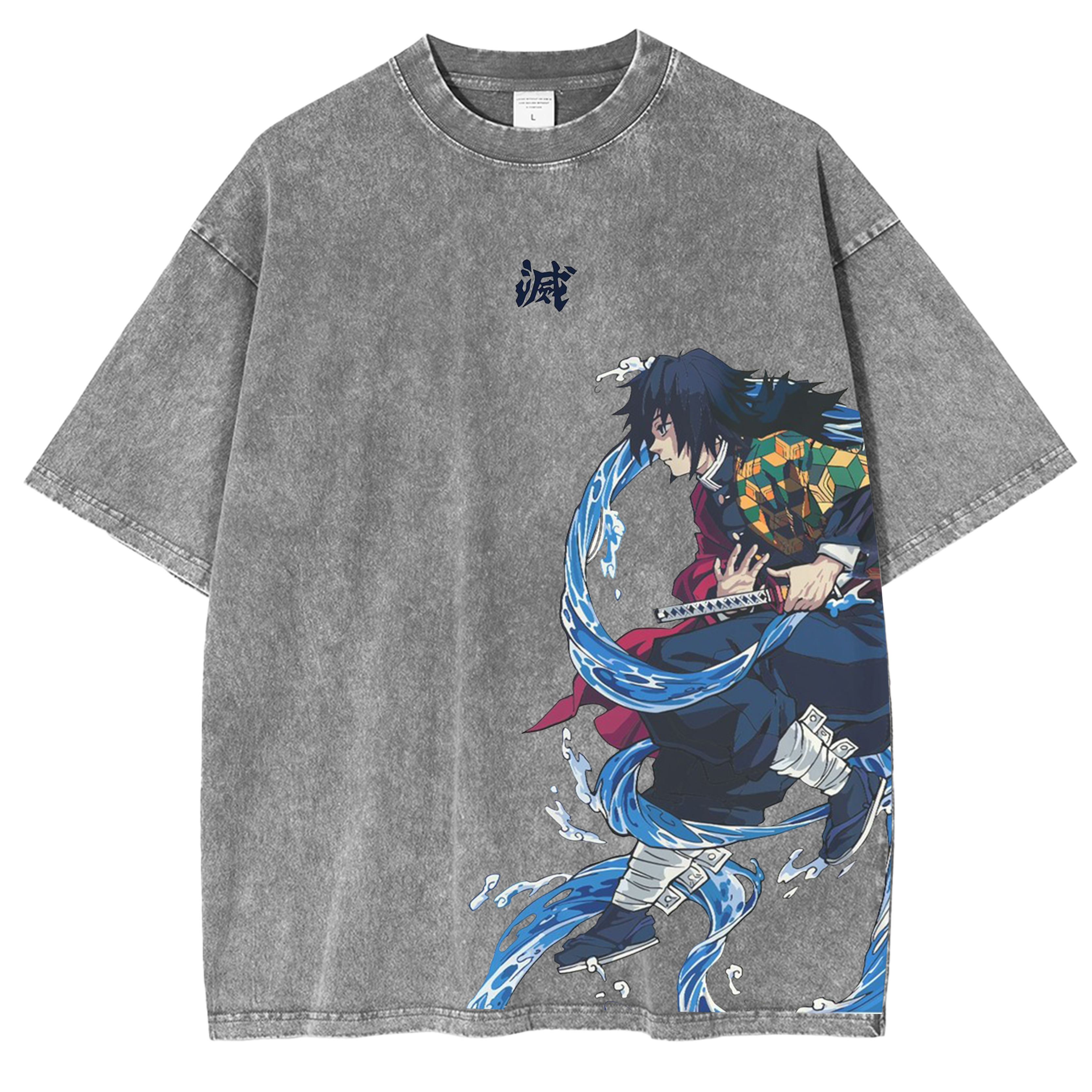Jiraiya Naruto Cartoon Anime Oversized Street Vintage Washed Short