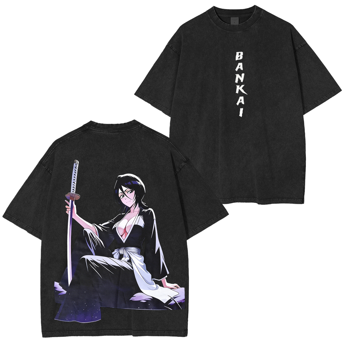 Playera Vintage Lavada Anime Bleach Unisex  Washed T-Shirt/Hoodie/Pullover Sweatshirt