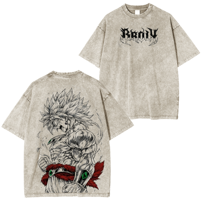 Dragon Ball Broly The Legendary DBZ  Vintage Unisex  Washed T-Shirt