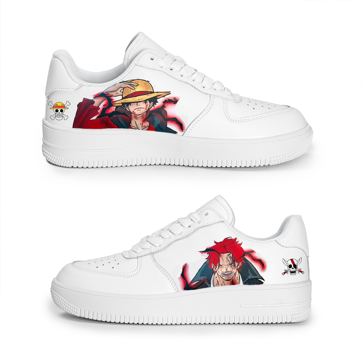 Shanks vs luffy Custom Titans Style Shoes Hand Painted AIR FORCE 1  Shoes