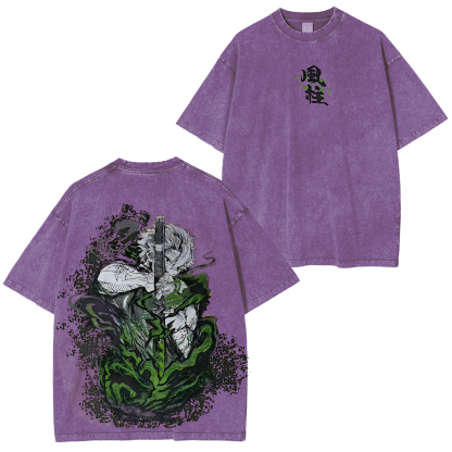 Demon Slayer Sanemi Unisex Washed T-Shirt