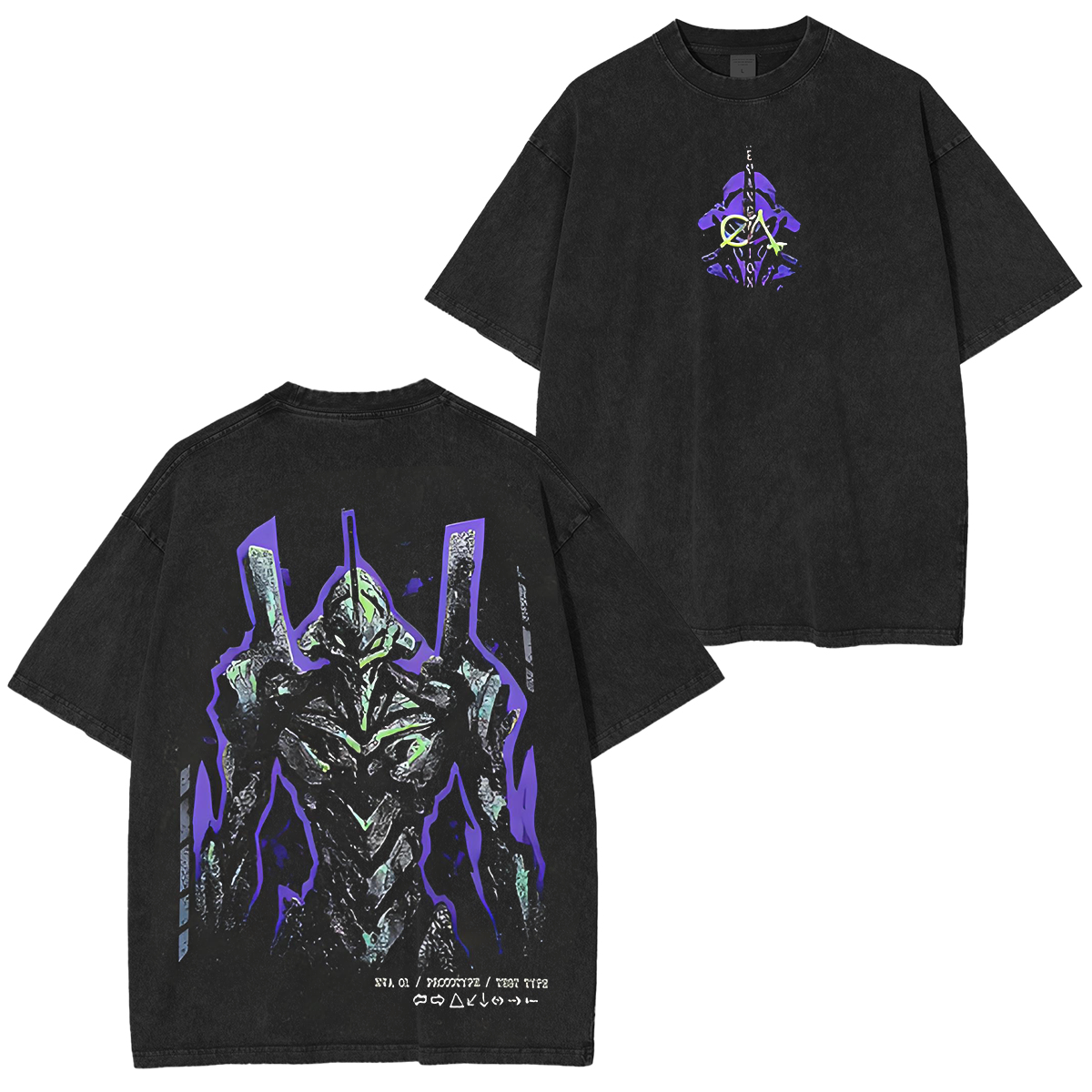 Neon Genesis Evangelion Printed Unisex Washed T-Shirt