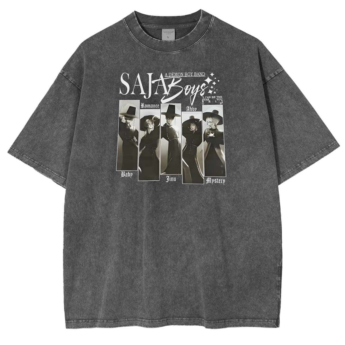 Kpop Demon Hunters Saja Boys Vintage Unisex Washed T-Shirt