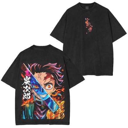 Demon Slayer Anime Unsiex Washed T-Shirt