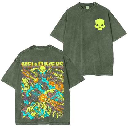 Helldivers 2 Vintage Unisex Washed T-Shirt