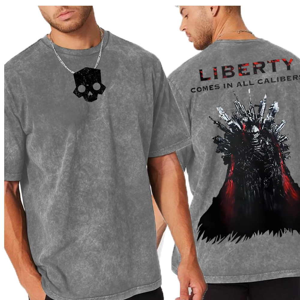 LIBERTY COMES IN ALL CALIBERS Unisex Washed T-Shirt