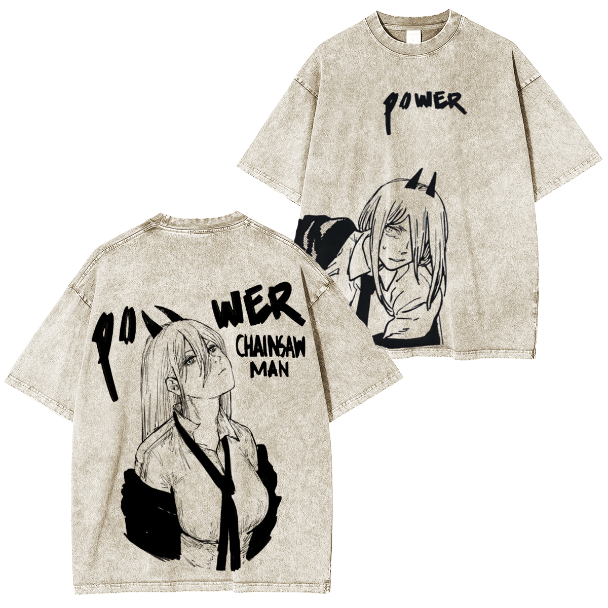 Chainsaw Man Power The Blood Fiend Washed T-shirt/Crewneck/Hoodie