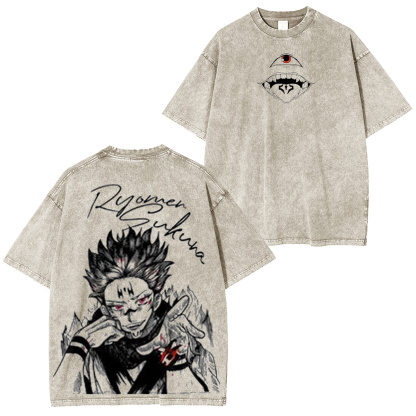 Sukuna Jujutsu Kaisen Washed T-shirt/Crewneck/Hoodie