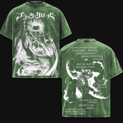 Black Clover Anime Double  Vintage Washed T-shirt/Crewneck/Hoodie