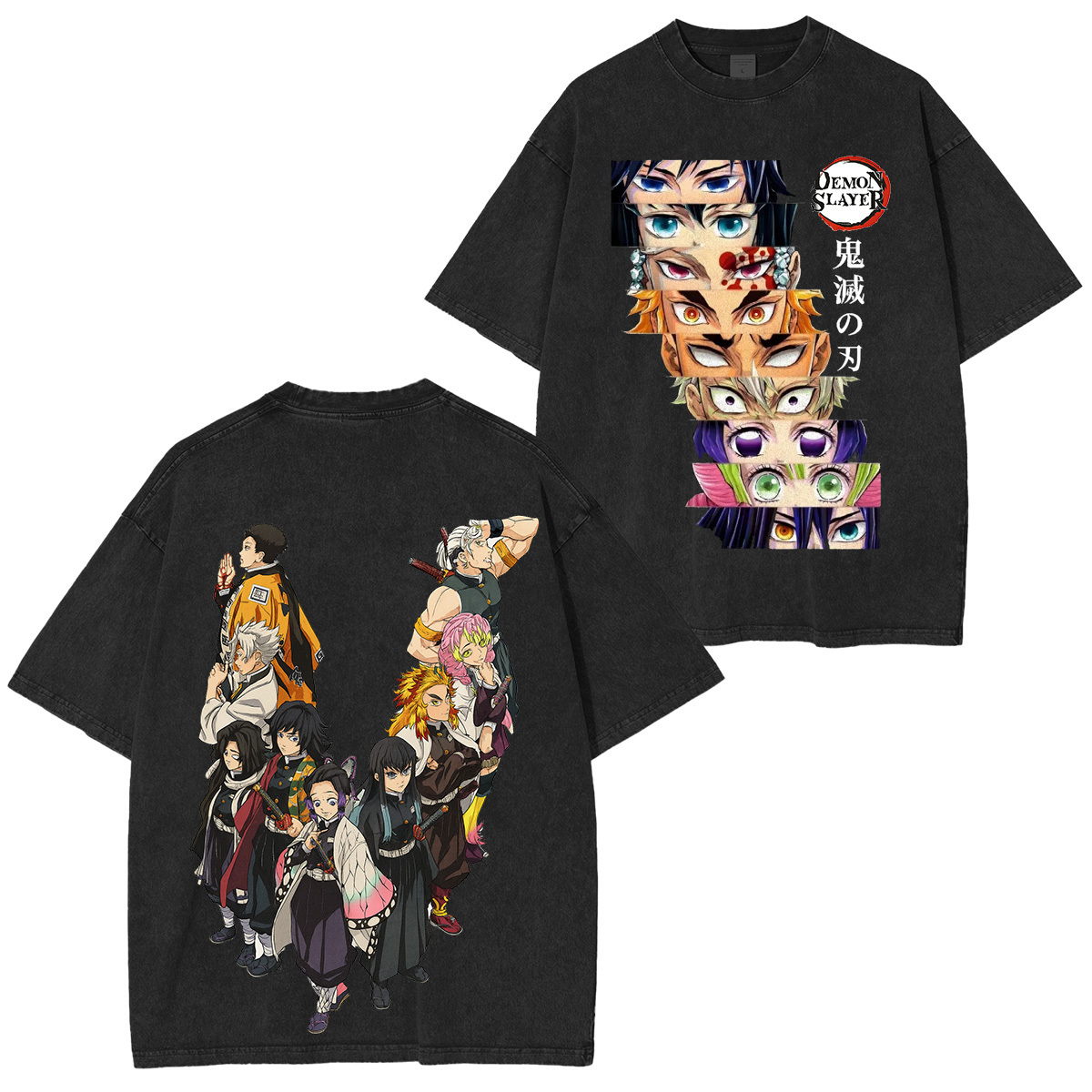 All Pillars. One War.�� Demon Slayer Hashira Retro Washed T-Shirt