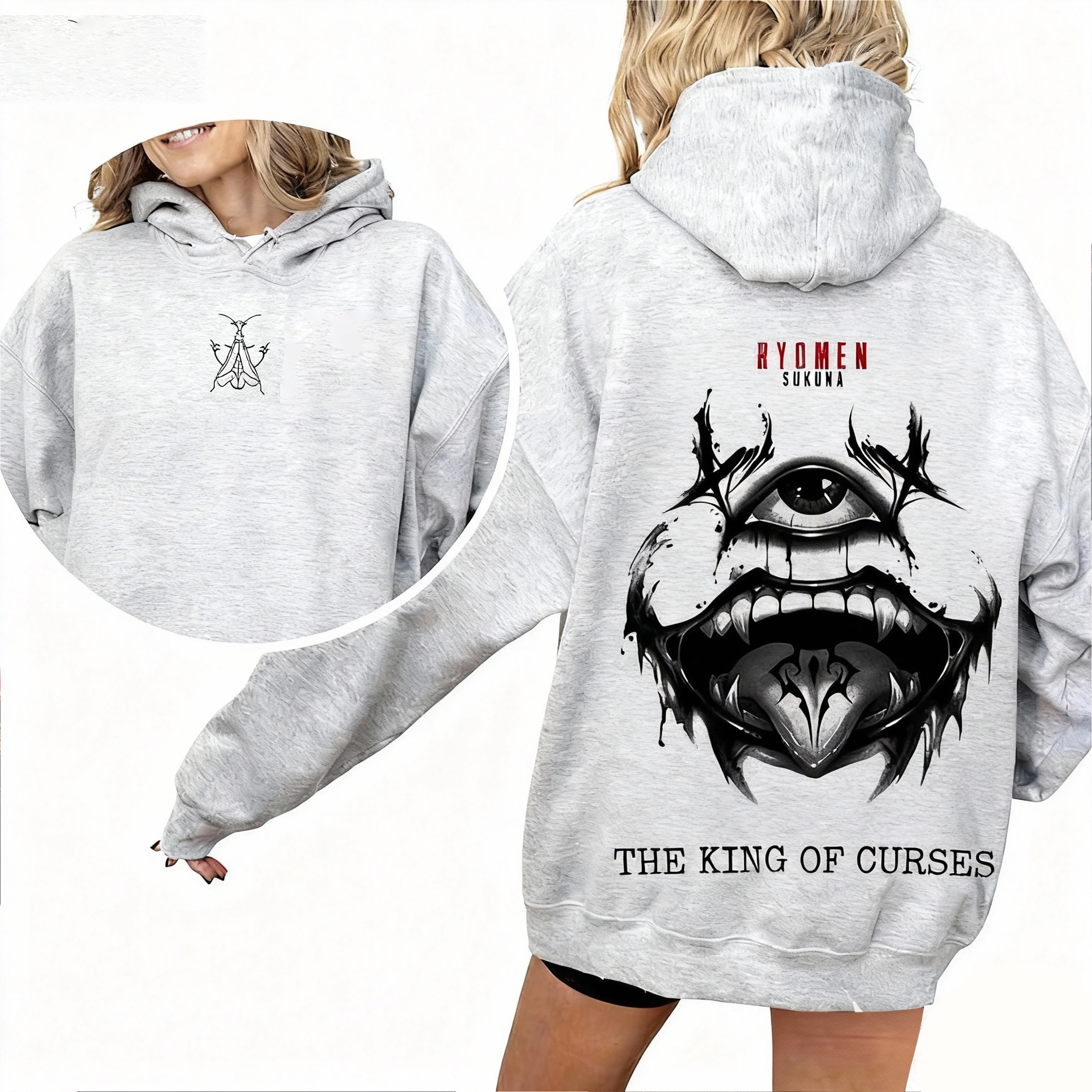 Jujutsu kaisen : Ryomen Sukuna Double Vintage Washed T-shirt/Crewneck/Hoodie