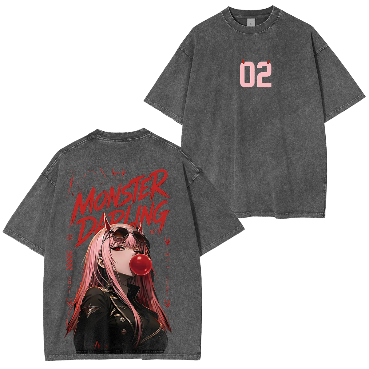 Zero Two Hiro Unisex Washed T-Shirt