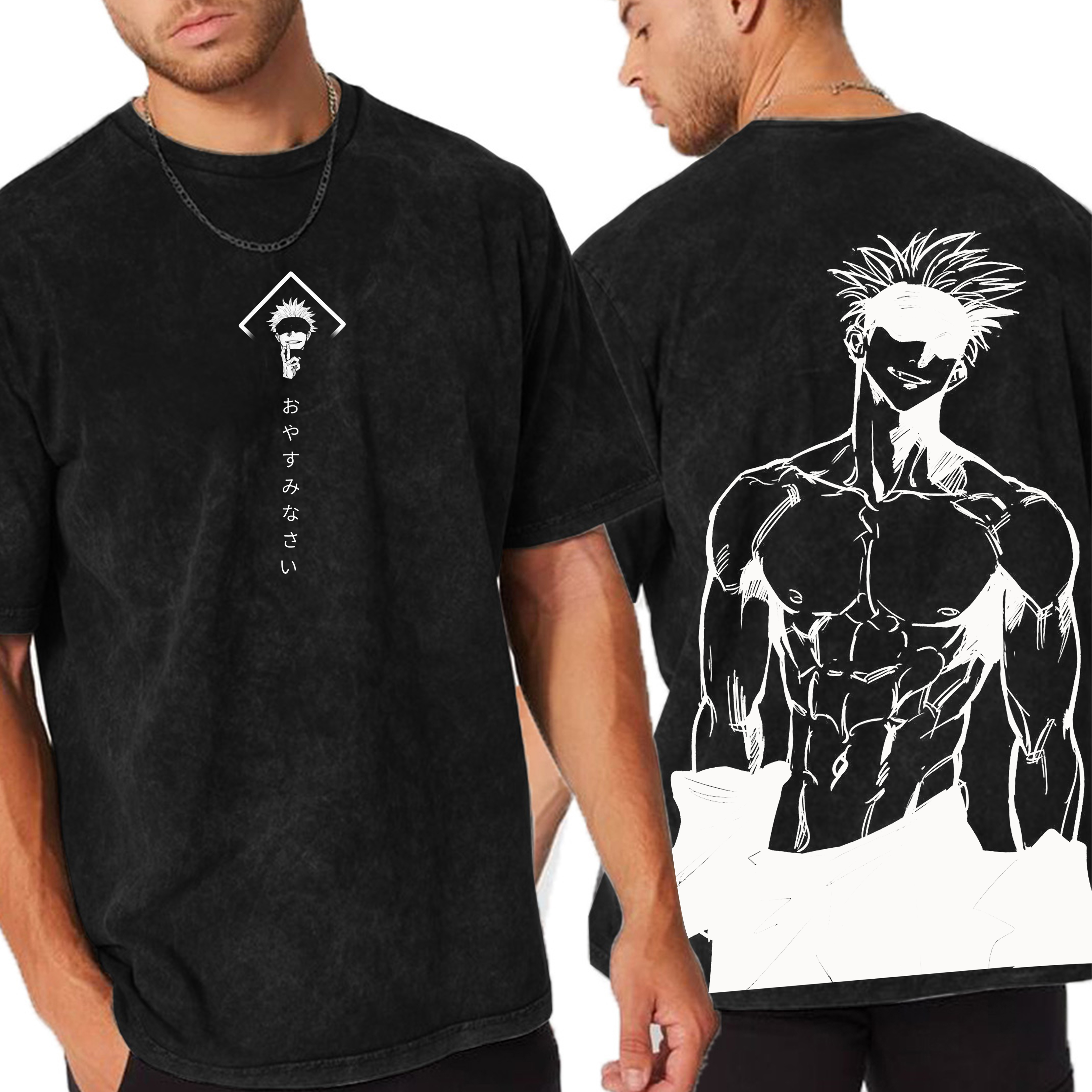 Jujutsu Kaisen Anime Acid Washed Oversize T-shirt