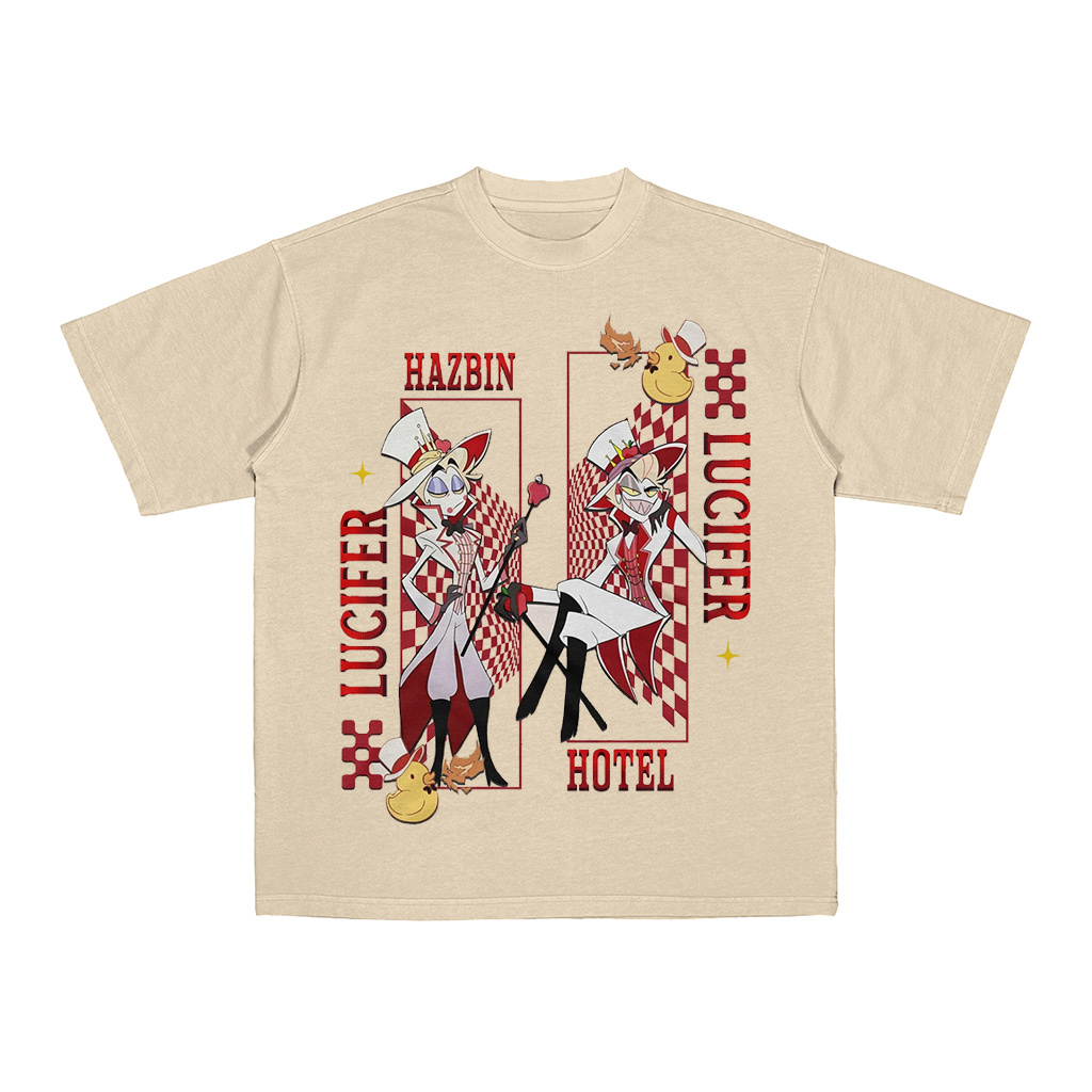 Lucifer Hazbin Hotel Oversized Washed/Cotton T-shirt/Crewneck/Hoodie