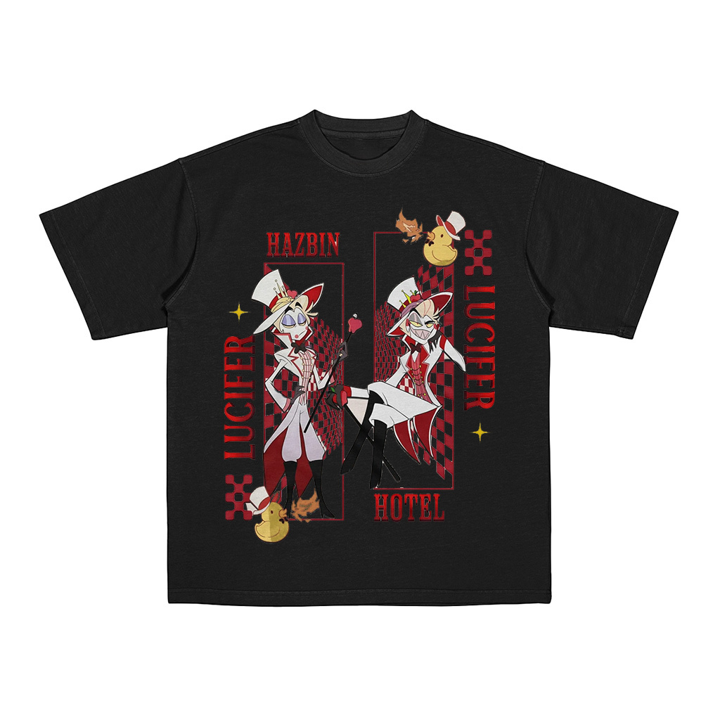 Lucifer Hazbin Hotel Oversized Washed/Cotton T-shirt/Crewneck/Hoodie