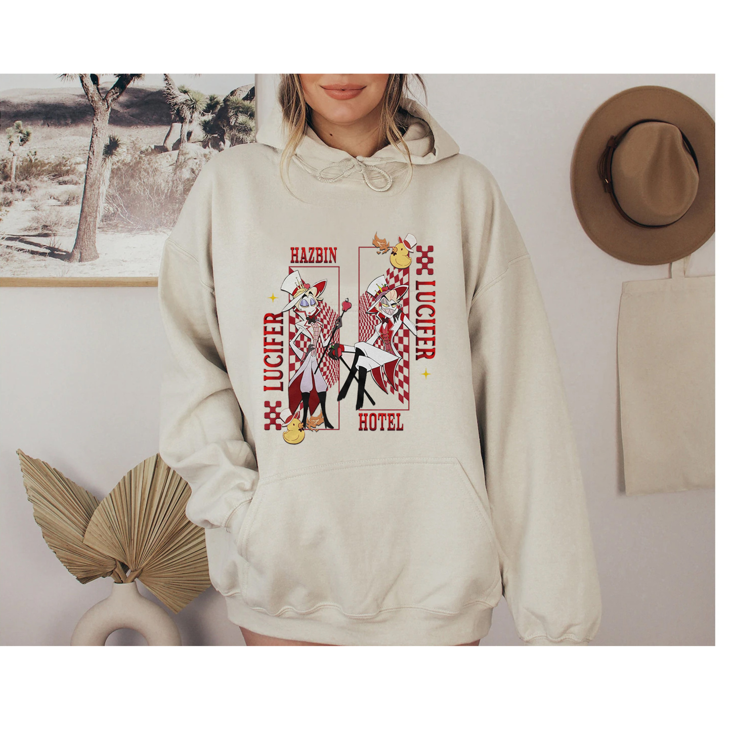 Lucifer Hazbin Hotel Oversized Washed/Cotton T-shirt/Crewneck/Hoodie