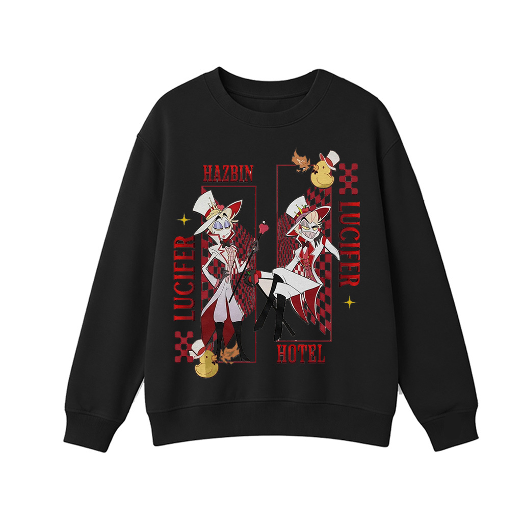Lucifer Hazbin Hotel Oversized Washed/Cotton T-shirt/Crewneck/Hoodie
