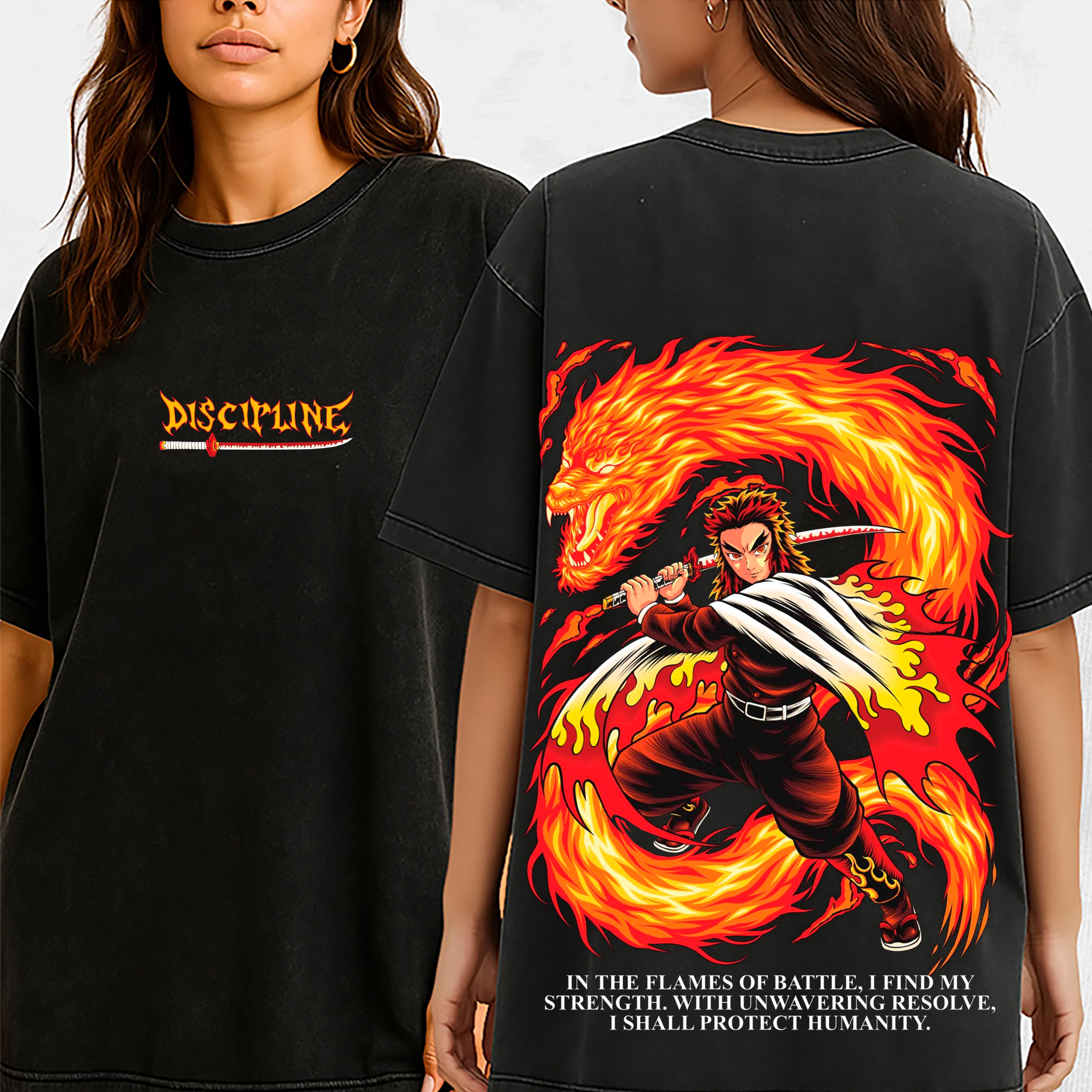 Rengoku X Discipline – Demon Slayer Oversize T-shirt