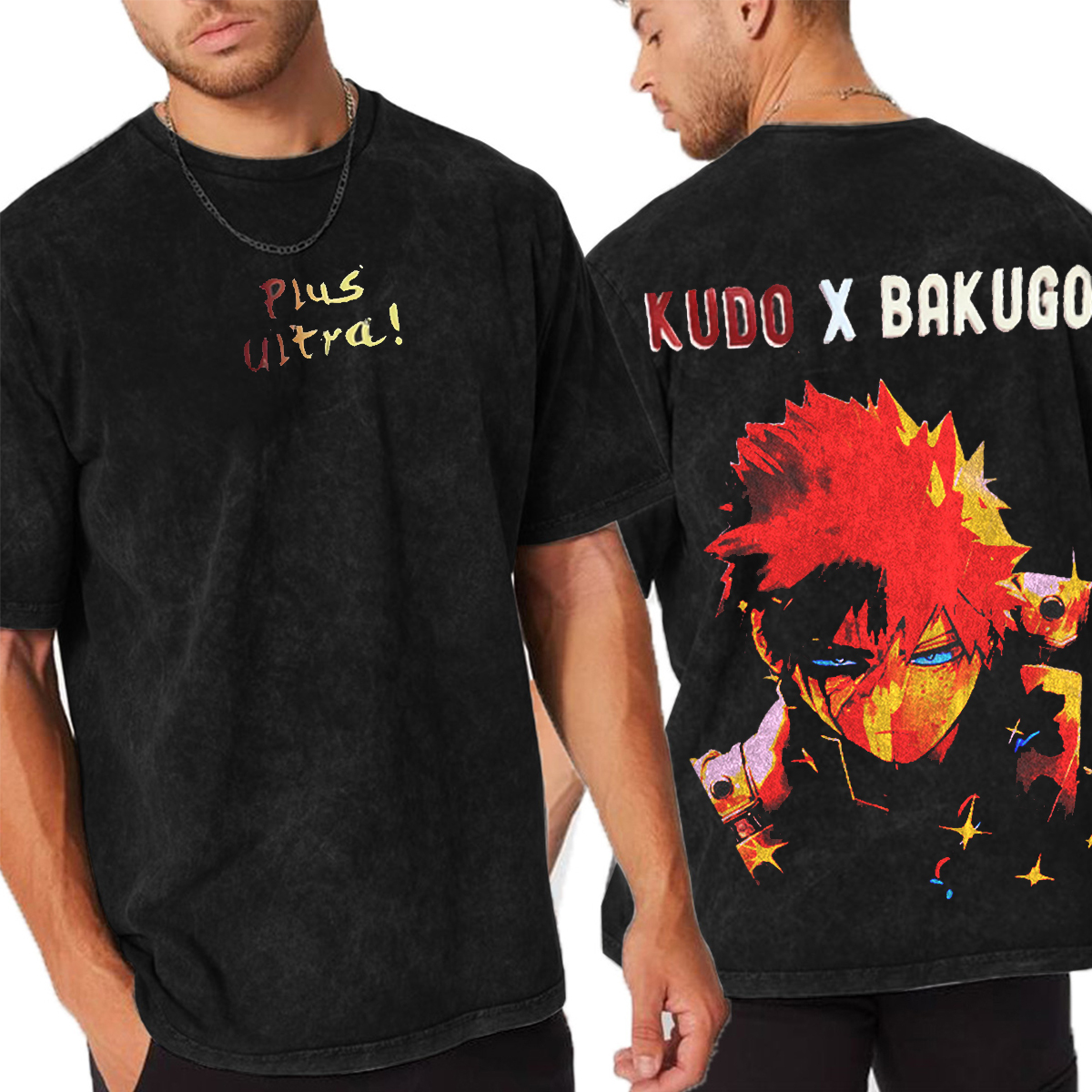 Bakugo x Kudo My Hero Academia Vintage Washed T-shirt/Crewneck/Hoodie