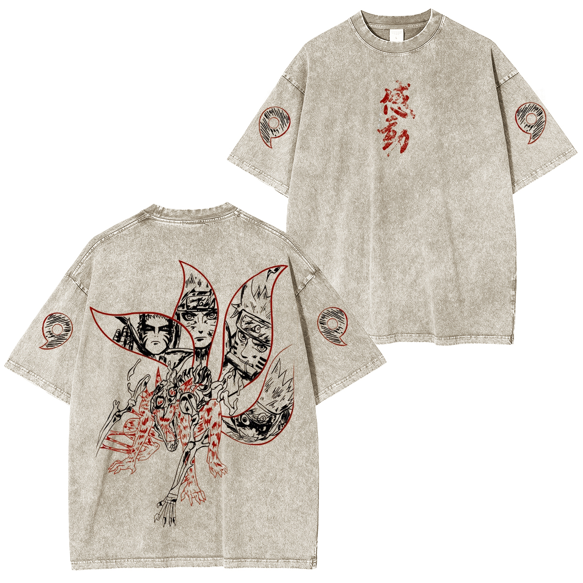 Naruto Kurama��s rage, Naruto��s spirit Vintage Washed T-shirt/Crewneck/Hoodie