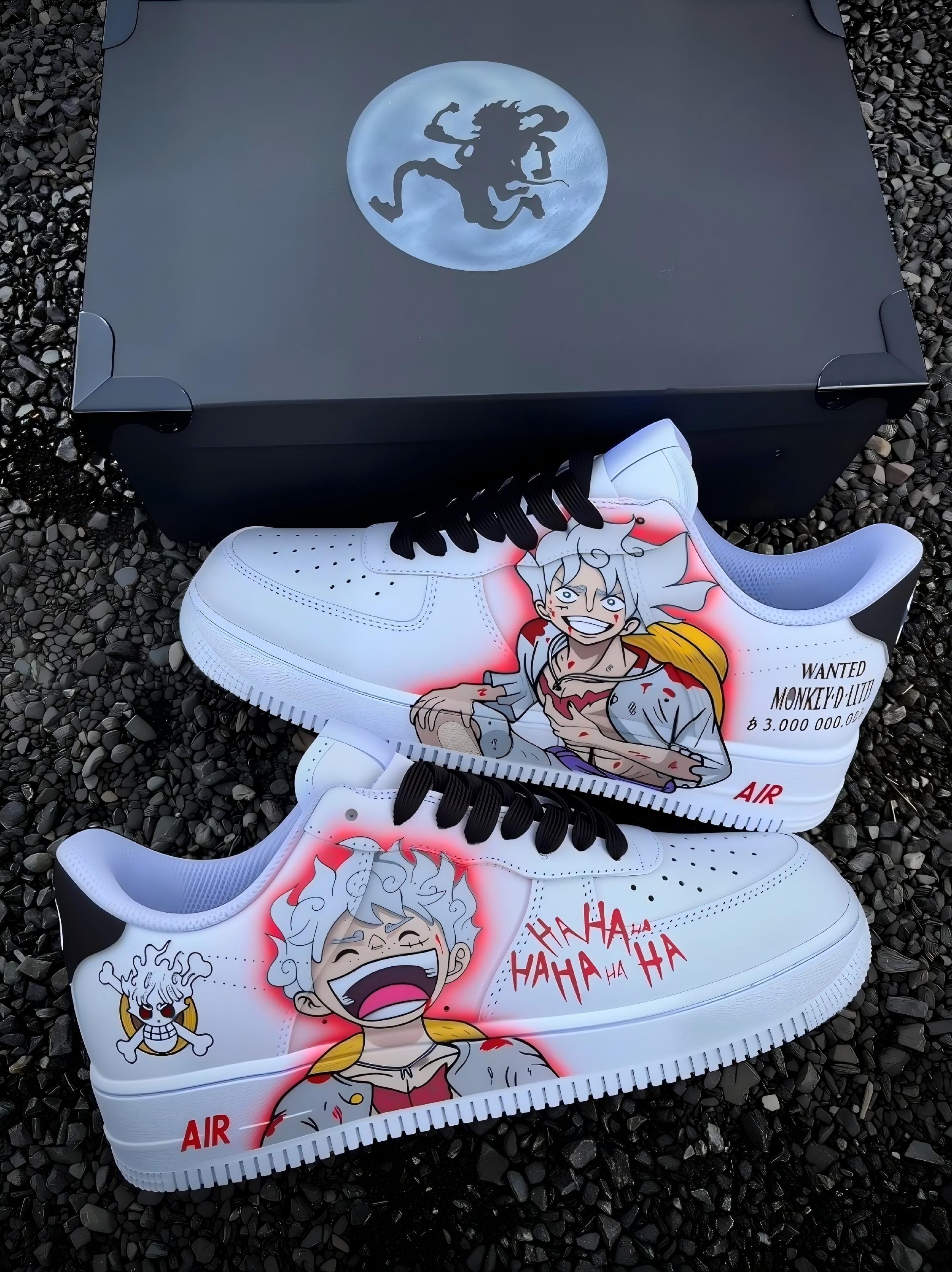 One piece luffy Gear 5 Custom Titans Style Shoes Hand Painted AIR FORCE 1  Shoes